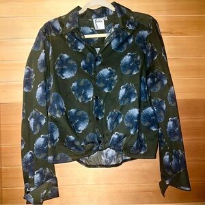 Finley Olive and Blue Floral Shirt